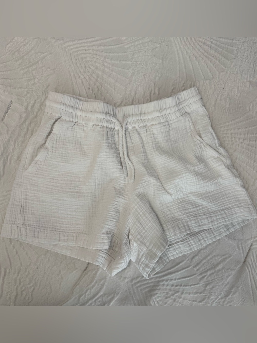 Mavi Cream Gauze Athletic Lounge Shorts